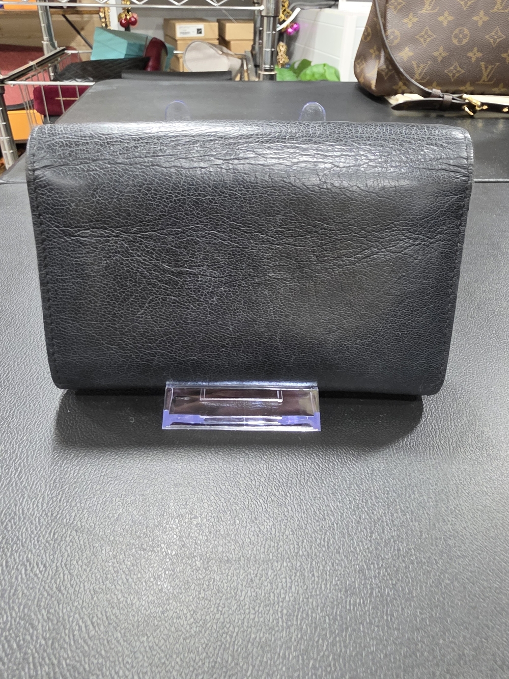 CHANEL Black Compact Flap Wallet W/Box - Picture 2 of 6